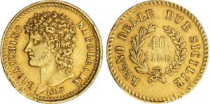 Italie - Royaume de Naples et des deux Siciles - Joachim Murat - 40 lire 1813 Italie - Royaume de Naples et des deux Siciles - Joachim Murat - 40 lire 1813