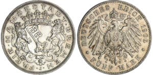 Allemagne - Bremen - 5 mark 1906 J