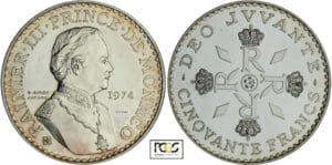 Monaco - Rainier III (1949-2005) - 50 francs 1974 - Essai en argent