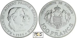 Monaco - Rainier III - 100 francs 1982 - Essai en argent