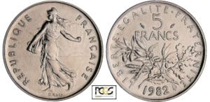 Cinquième république (1959- ) - 5 francs Semeuse 1982