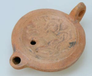 Romain - Lampe à huile - Vase et sarments - 1er-3ème siècle
