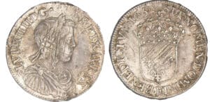 Louis XIV (1643-1715) - ½ écu à la mèche longue - 1652 E (Tours)
