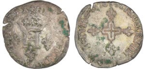 Henri III (1574-1589) - Double sol parisis - 1578 S (Troyes) Henri III (1574-1589) - Double sol parisis - 1578 S (Troyes)