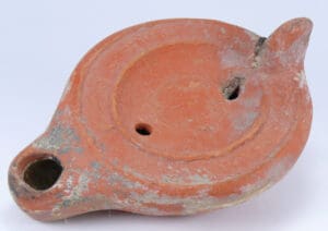 Byzantin - Lampe à huile en terre cuite - Etoile dans cercle - 600-800 ap. J.-C. Byzantin - Lampe à huile en terre cuite - Etoile dans cercle - 600-800 ap. J.-C.