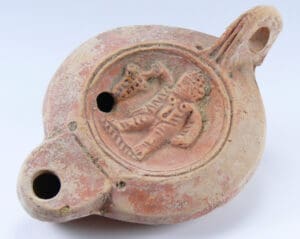 Romain - Lampe à huile en terre cuite - Bacchus - 200-500 ap. J.-C.