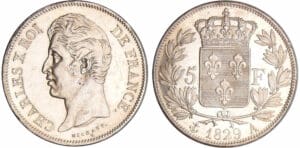 Charles X (1824-1830) - 5 francs 2ème type 1829 A (Paris) Charles X (1824-1830) - 5 francs 2ème type 1829 A (Paris)