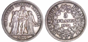 Commune de Paris (1871) - 5 francs Hercule Camélinat - 1871 A (Paris)