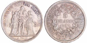 Troisième république (1871-1940) - 5 francs Hercule 1870 A (Paris) Troisième république (1871-1940) - 5 francs Hercule 1870 A (Paris)