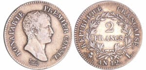 Bonaparte premier consul (1799-1804) - 2 francs An 12 L (Bayonne)