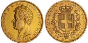 Italie - Carlo Alberto (1831-1849) - 100 lire 1832 (Gênes) Italie - Carlo Alberto (1831-1849) - 100 lire 1832 (Gênes)