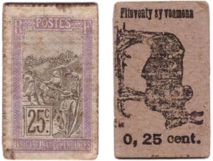 Madagascar - Monnaie de carton - 25 centimes (Pitoventy sy Voamena)