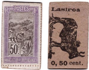 Madagascar - Monnaie de carton - 50 centimes (Lasiroa)
