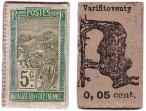 Madagascar - Monnaie de carton - 5 centimes (Varifitoventy)