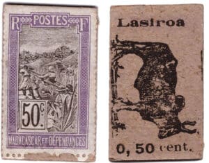 Madagascar - Monnaie de carton - 50 centimes (Lasiroa) Madagascar - Monnaie de carton - 50 centimes (Lasiroa)