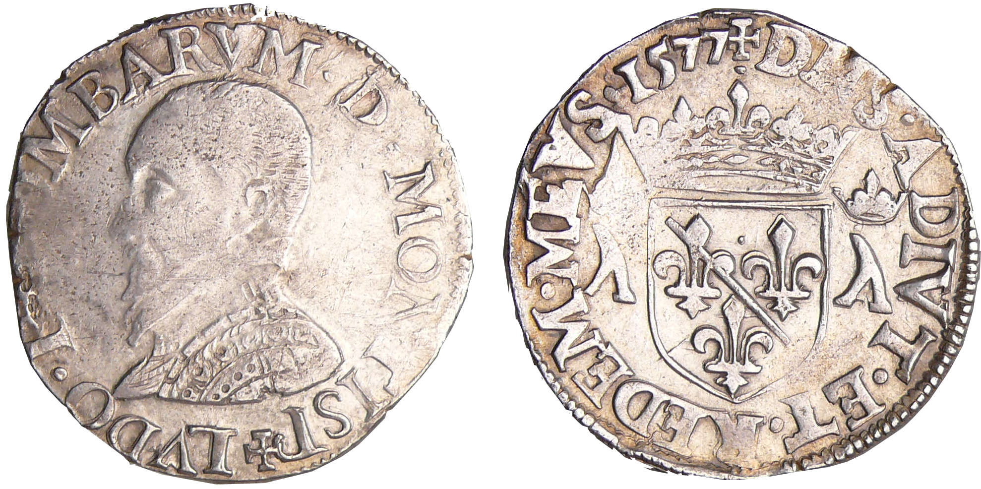 Dombes - Louis II de Montpensier - Teston 1577 (Trévoux) Dombes - Louis II de Montpensier - Teston 1577 (Trévoux)