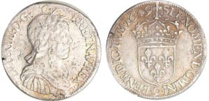 Louis XIV (1643-1715) - ½ écu à la mèche longue - 1649 9 (Rennes)