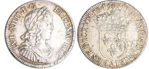 Louis XIV (1643-1715) - ¼ d’écu à la mèche longue - 1649 A (Paris) Louis XIV (1643-1715) - ¼ d’écu à la mèche longue - 1649 A (Paris)