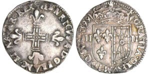 Henri IV (1589-1610) - Quart d'écu de Navarre - 1599 (Saint-Palais)