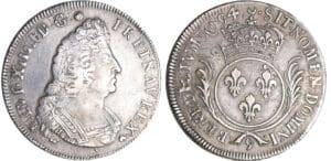 Louis XIV (1643-1715) - Ecu aux palmes - 1694 9 (Rennes) flan réformé Louis XIV (1643-1715) - Ecu aux palmes - 1694 9 (Rennes) flan réformé