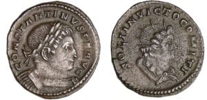 Constantin 1er - Follis (310-312, Trèves) - Le Soleil Constantin 1er - Follis (310-312, Trèves) - Le Soleil