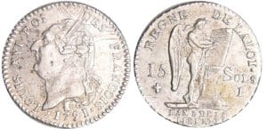 Constitution (1791-1792) - 15 sols type FRANCOIS 1791 I (Limoges) 1er sem Constitution (1791-1792) - 15 sols type FRANCOIS 1791 I (Limoges) 1er sem