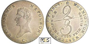 Allemagne - Westlalen - Hieronymus Napoleon (1807-1813) - 2/3 de taler 1809 C (Clausthal)