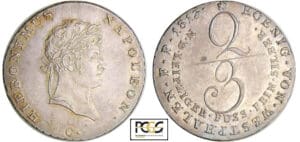 Allemagne - Westlalen - Hieronymus Napoleon (1807-1813) - 2/3 taler 1813 C (Clausthal) Allemagne - Westlalen - Hieronymus Napoleon (1807-1813) - 2/3 taler 1813 C (Clausthal)