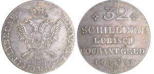Allemagne - Lübeck - 32 schilling 1797 grand module