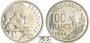 Quatrième république (1947-1959) - 100 francs Cochet 1954 essai