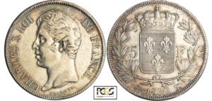 Charles X (1824-1830) - 5 francs 2ème type 1830 T (Nantes) Charles X (1824-1830) - 5 francs 2ème type 1830 T (Nantes)
