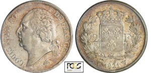 Louis XVIII (1815-1824) - 2 francs au buste nu 1821 W (Lille) Louis XVIII (1815-1824) - 2 francs au buste nu 1821 W (Lille)