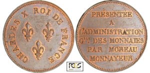 Charles X (1824-1830) - Essai au module de la 5 francs (1824) Charles X (1824-1830) - Essai au module de la 5 francs (1824)