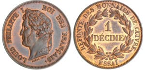 Louis-Philippe Ier (1830-1848) - Module du décime, Refonte des monnaies - nd (1840) essai Louis-Philippe Ier (1830-1848) - Module du décime, Refonte des monnaies - nd (1840) essai