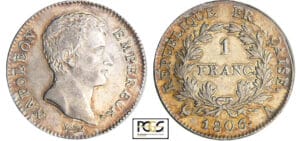 Napoléon 1er (1804-1814) - 1 franc 1806 A (Paris) Napoléon 1er (1804-1814) - 1 franc 1806 A (Paris)