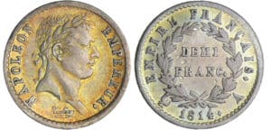 Napoléon 1er (1804-1814) - 1/2 franc revers empire 1814 A (Paris) Napoléon 1er (1804-1814) - 1/2 franc revers empire 1814 A (Paris)