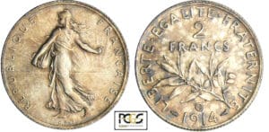 Troisième république (1871-1940) - 2 francs Semeuse 1914 C