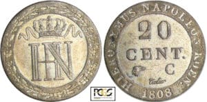 Allemagne - Westlalen - Hieronymus Napoleon (1807-1813) - 20 centimes 1808 C (Clausthal) Allemagne - Westlalen - Hieronymus Napoleon (1807-1813) - 20 centimes 1808 C (Clausthal)