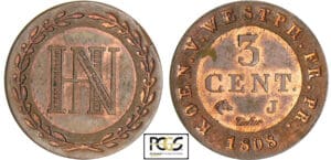Allemagne - Westlalen - Hieronymus Napoleon (1807-1813) - 3 centimes 1808 J (Paris) essai-probe Allemagne - Westlalen - Hieronymus Napoleon (1807-1813) - 3 centimes 1808 J (Paris) essai-probe