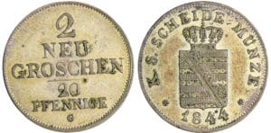 Allemagne - Sachsen - Friedrich August II (1836-1854) - 2 neugrochen 1844 F