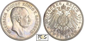 Allemagne - Sachsen - Friedrich August III (1904-1918) - 3 mark 1914 E