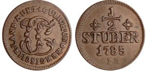 Allemagne - Jülich-Kleve-Berg - Karl Theodor (1742-1799) - 1/2 stüber 1785 FR (Düsseldorf)