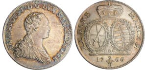 Allemagne - Sachsen - Freidrich August III (1763-1806) - 2/3 de taler 1766 EDC (Dresden)