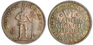 Allemagne - Braunschweig-Lüneburg-Wolfenbüttel - Karl I (1735-1780) - 6 Mariengroschen Feinsilber 1746 IAB