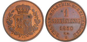 Allemagne - Schleswig-Holstein - Fredrich VI du Danemark - Sechsling 1850