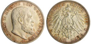 Allemagne - Wüttemberg - Wilhelm II (1891-1918) - 3 mark 1913 F Allemagne - Wüttemberg - Wilhelm II (1891-1918) - 3 mark 1913 F