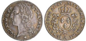 Louis XV (1715-1774) - 1/10 d'écu au bandeau - 1769 AA (Metz) marque de graveur étoile Louis XV (1715-1774) - 1/10 d'écu au bandeau - 1769 AA (Metz) marque de graveur étoile