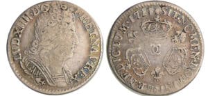 Louis XIV (1643-1715) - 1/10 d'écu aux 3 couronnes - 1711 CC (Besançon)
