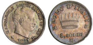 Italie - Règne d'Italie - 5 soldi 1809 M (Milan)