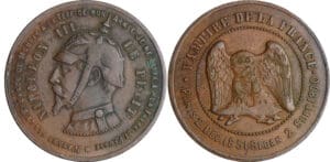 Napoléon III (1852-1870) - Médaille satirique au module de la 10 centimes "Napoléon III le petit"